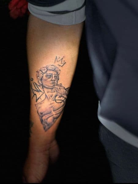 Black & Grey + Sculptural sculpture tattoo on Forearm by Najah_Padilla on TattMe