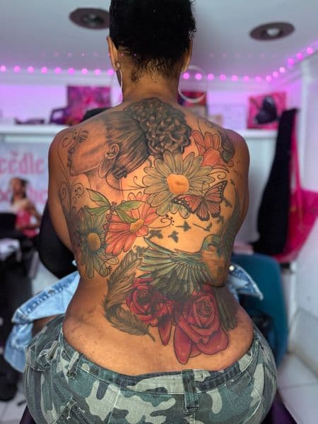 Color + Illustrative woman tattoo by ClaudThaCreeator on TattMe