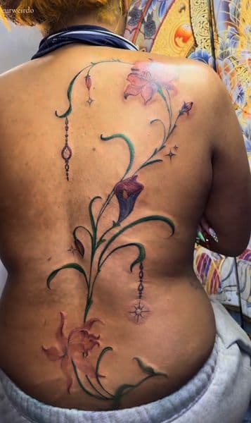 Floral + Color flowers tattoo by Draya_Lilith on TattMe
