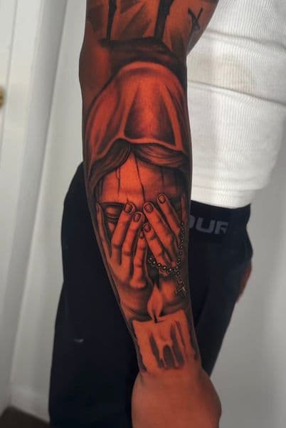 Black & Grey + Realism woman tattoo on Forearm by Maximilian_Lontos on TattMe