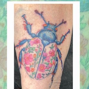 Color + Illustrative beetle tattoo on Upper Arm by Kiwi on TattMe