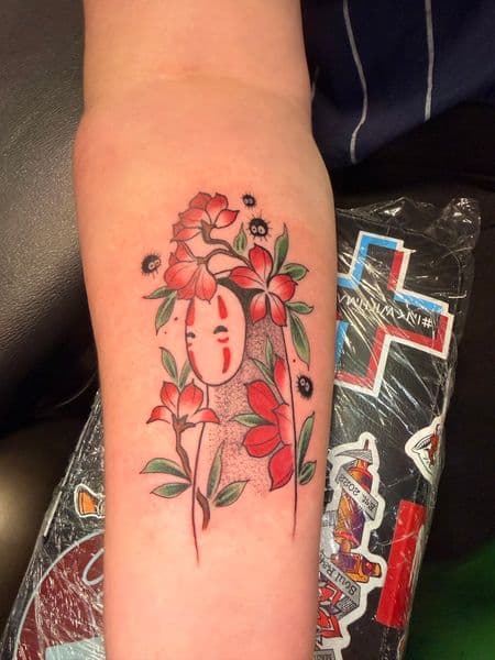 Illustrative + Color no-face tattoo on Forearm by Kiwi on TattMe