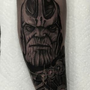 Black & Grey + Pop Culture thanos portrait tattoo on Forearm by Tattoos_By_Danny_Cruz on TattMe