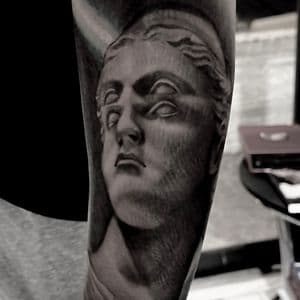 Black & Grey + Realism classical sculpture tattoo on Upper Arm by Tattoos_By_Danny_Cruz on TattMe