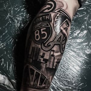 Black & Grey + Portrait Realism atlanta tattoo tattoo on Calf by Tattoos_By_Danny_Cruz on TattMe