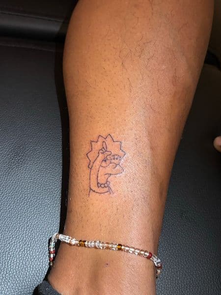Pop Culture + Cartoon marge tattoo on Calf by tatsbyNunu on TattMe