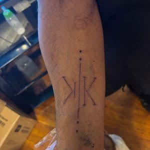 Fine Line + Minimalist letters tattoo on Forearm by tatsbyNunu on TattMe
