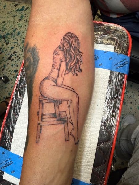 Fine Line + Black & Grey woman tattoo on Forearm by InkedbyJunior on TattMe