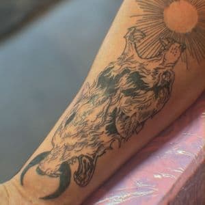 Neo-Traditional wolf tattoo on Forearm by Prophesa_ink on TattMe