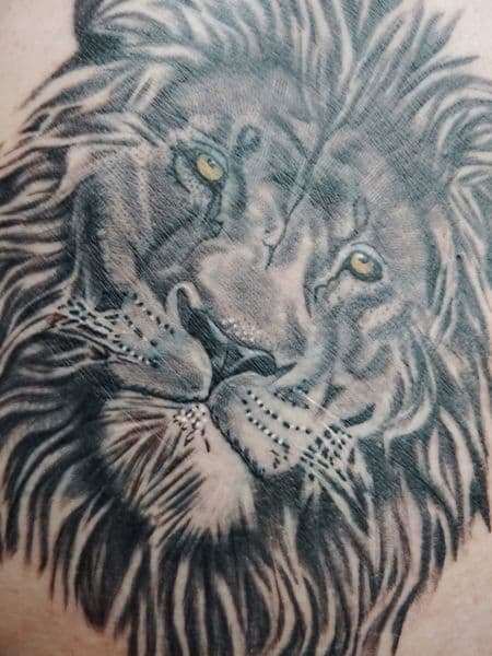 Black & Grey + Realism lion tattoo by ggtat2z_1487 on TattMe