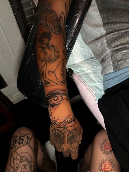 Black & Grey + Illustrative money tattoo on Forearm by tatsby_sos on TattMe