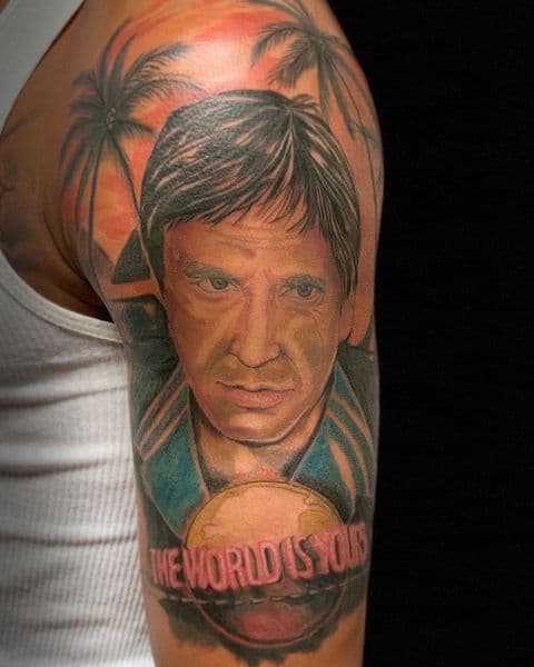 Realism + Color man tattoo on Upper Arm by tattoogoonz on TattMe