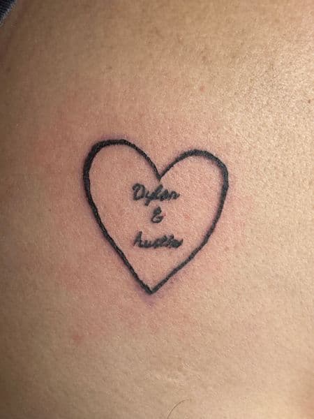 Fine Line + Minimalist heart tattoo on Shoulder Blade by Millogang_ink on TattMe