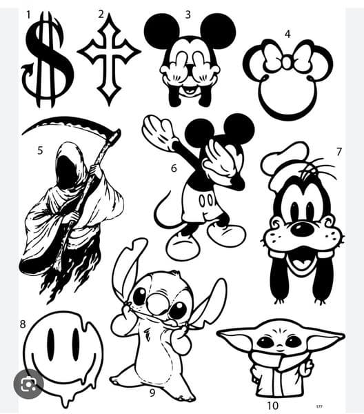 Line-work + Black-work dollar sign tattoo by Millogang_ink on TattMe