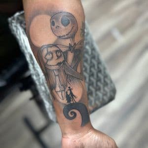 Cartoon Jack Skellington tattoo on Forearm by LameDoingTatts on TattMe