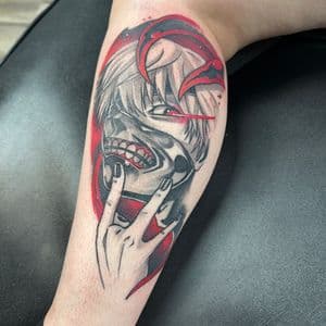 Anime + Illustrative character tattoo on Calf by LameDoingTatts on TattMe