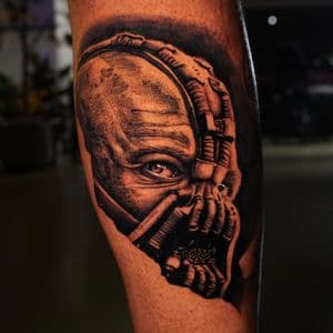 Black & Grey + Realism bane tattoo on Calf by TATMANERC on TattMe