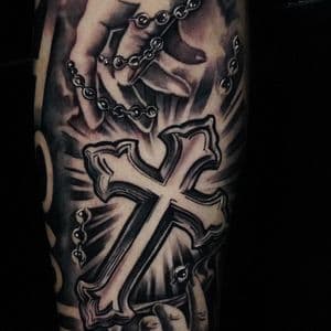 Black & Grey + Realism hands tattoo on Forearm by TATMANERC on TattMe