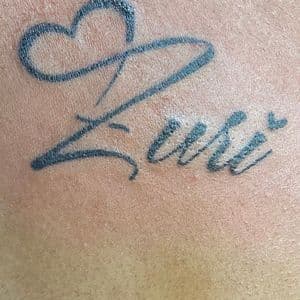 Fine Line + Lettering heart tattoo by ink_by_trainwreck on TattMe