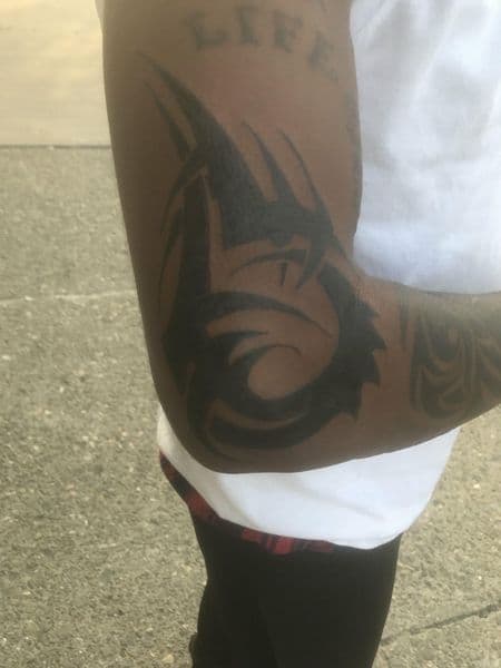 Tribal + Black-work tribal tattoo on Upper Arm by LastWordArtistryInk on TattMe