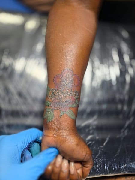 Floral + Color flowers tattoo on Forearm by Qjoriginals43 on TattMe