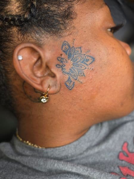 Dot-work + Geometric mandala tattoo on Face by Qjoriginals43 on TattMe