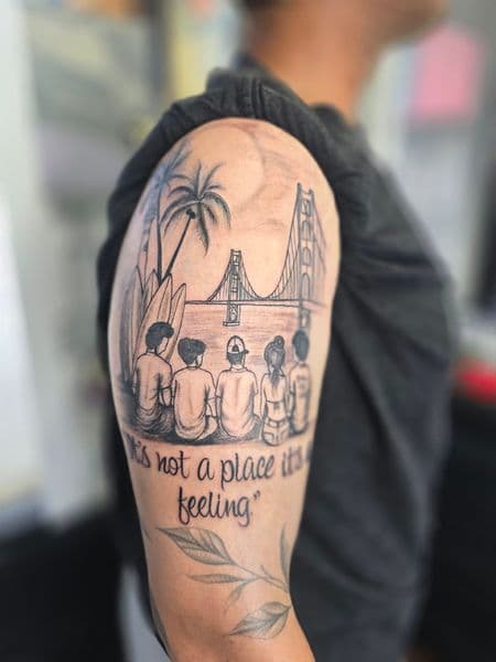 Fine Line + Black & Grey people tattoo on Upper Arm by Qjoriginals43 on TattMe