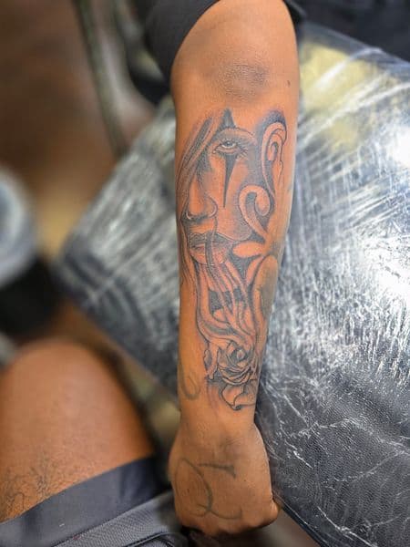 Black & Grey + Realism woman tattoo on Forearm by Qjoriginals43 on TattMe
