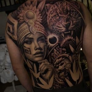 Realism + Black & Grey woman tattoo on Upper Back by Sixteenth_Studio on TattMe