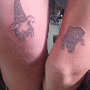Black-work + Pop Culture patrick star tattoo by nomad_ink on TattMe
