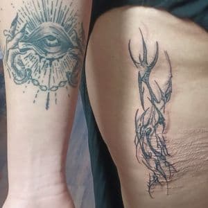Black & Grey + Illustrative eye tattoo by nomad_ink on TattMe
