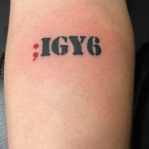 Lettering + Black-work semicolon tattoo on Forearm by nomad_ink on TattMe