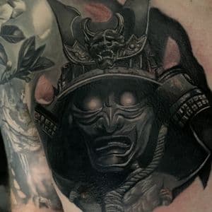 Black & Grey + Realism samurai tattoo on Chest by D-Artist on TattMe