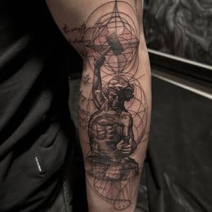 Black & Grey + Realism figure tattoo on Forearm by D-Artist on TattMe