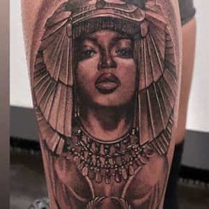 Realism + Black & Grey woman tattoo on Thigh by D-Artist on TattMe