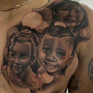 Realism + Black & Grey children tattoo on Chest by D-Artist on TattMe