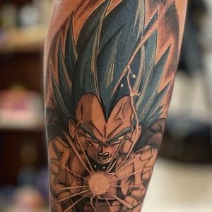 Anime + Pop Culture vegeta tattoo on Calf by D-Artist on TattMe
