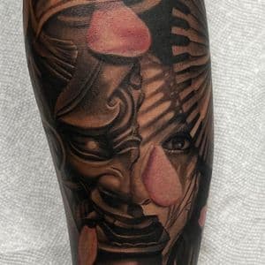 Japanese + Black & Grey hannya mask tattoo on Forearm by D-Artist on TattMe