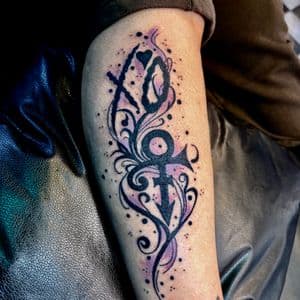 Fine Line + Black & Grey love symbol tattoo on Forearm by Meaney_Tattoos_06 on TattMe