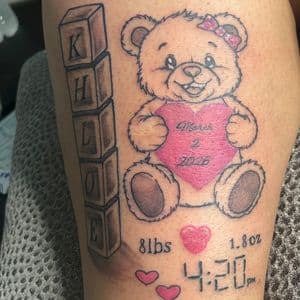 Illustrative + Color teddy bear tattoo on Upper Arm by Murda_Innk on TattMe