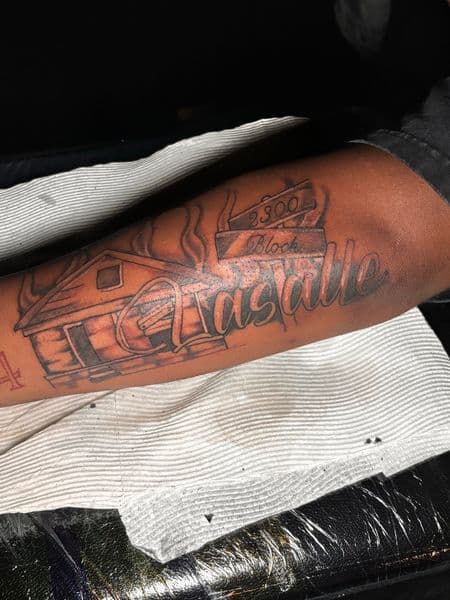 Black & Grey + Illustrative house tattoo on Forearm by Murda_Innk on TattMe