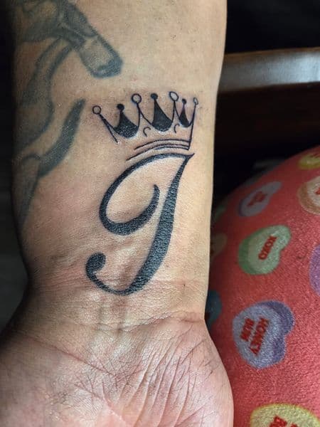 Lettering + Black-work letter tattoo on Wrist by Certified__OB on TattMe