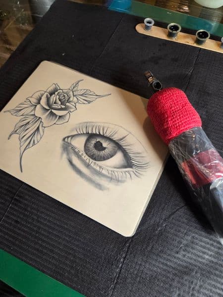 Black & Grey + Illustrative rose tattoo by Certified__OB on TattMe