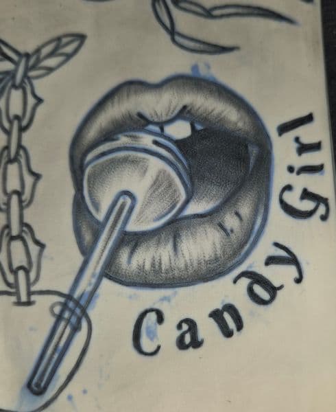 Black-work + Illustrative mouth tattoo by Certified__OB on TattMe