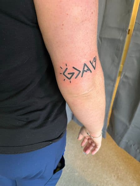 Fine Line + Minimalist god tattoo on Forearm by inksfromkels on TattMe