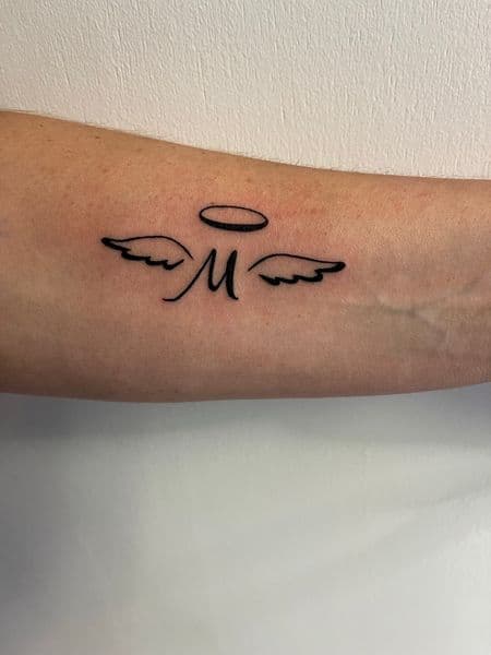Fine Line + Minimalist letter tattoo on Forearm by inksfromkels on TattMe