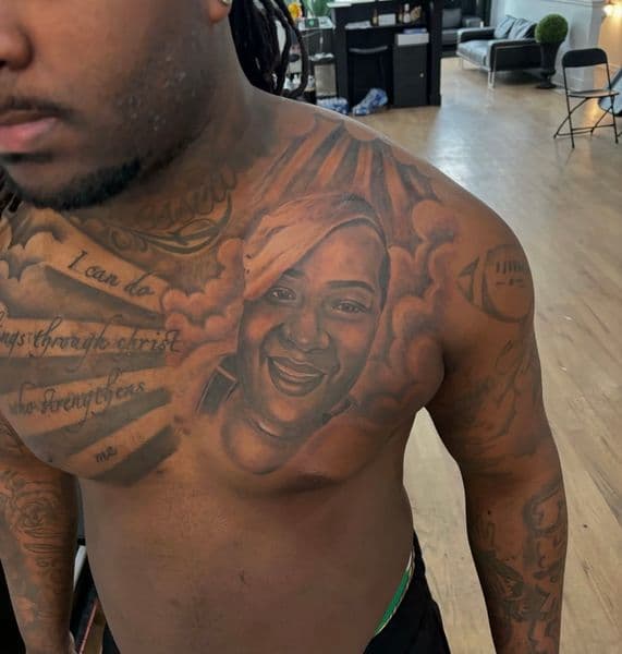 Black & Grey + Portrait Realism portrait tattoo on Chest by teeskiink on TattMe