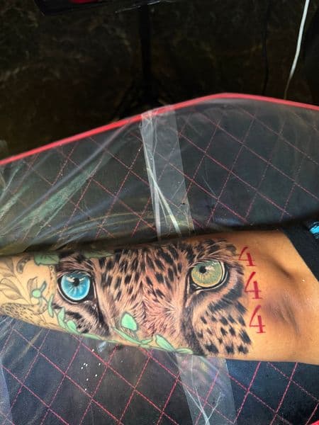Realism + Color leopard tattoo on Forearm by nayasTats on TattMe