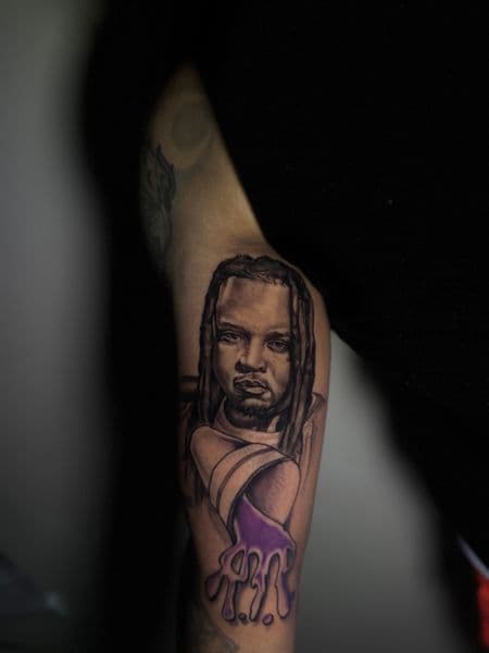 Realism + Black & Grey man tattoo on Upper Arm by Juanyane on TattMe