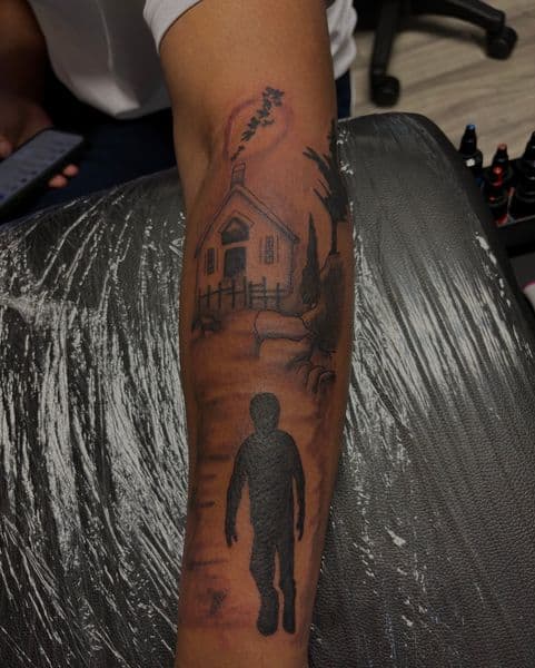 Black & Grey + Illustrative person tattoo on Forearm by TatsByDaVinci on TattMe